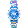 3D Cartoon Waterproof Watches for Girls with Alarm - Best Toys Gifts for Girls Age 3-12 - Dark Blue