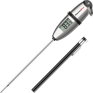 ThermoPro TP02S Digital Food Thermometer for Cooking Bread Baking Sourdough Liquids, Meat Thermometer Digital with Super Long Probe for Grill Kitchen BBQ Oil Milk Yogurt Candy Making Accessory