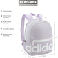 adidas Linear Mini Backpack Small Travel Bag Discontinued, Purple Tint/White, OSFA