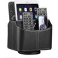YAPISHI Antique Leather Remote Control Holder, 360 Degree Spinning Desk TV Remote Caddy/Box, Bedside Table Organizer for Controller, Media, Calculator, Mobile Phone and Pen Storage