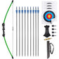 45" Youth Bow and Arrows Set for Kids 8-12 Teens Recurve Archery Beginner Gift Longbow Kit, Outdoor Hunting Play Gift Toys, 9 Arrows, 4 Target Face for Backyard Game Age 12-14 14-16