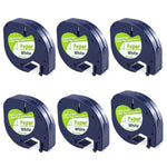 Buy now FlyLong 6pack Compatible Label Tape Replacement for DYMO Letratag 91330 Paper Refills 12mm x 4m (1/2 Inch x 13 Feet) Black on White Label Tapes 10697 for DYMO LetraTag Plus LT100H LT100T Label Makers at indiglob india