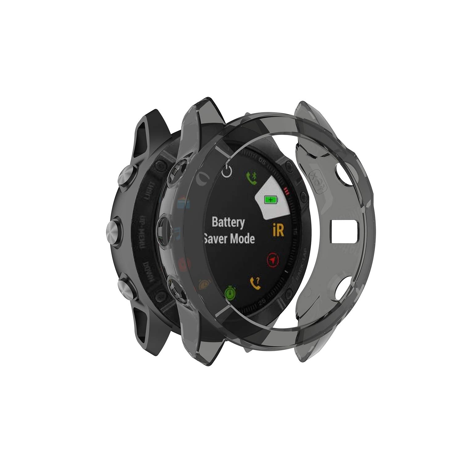 Buy now RuenTech Case Cover Compatible with Garmin Fenix 6X/6X Pro/Fenix 6X Sapphire Case Protector TPU Protective Case Frame for Fenix 6X Smart Watch (Black&Transparent) at indiglob india