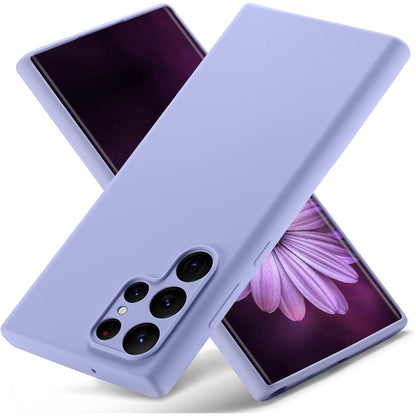 Varikke Compatible with Samsung Galaxy S22 Ultra Case Liquid Silicone, Skin Touch Gel Rubber Case with Soft Microfiber Lining, Cute Slim Full Camera Protection Cover, White