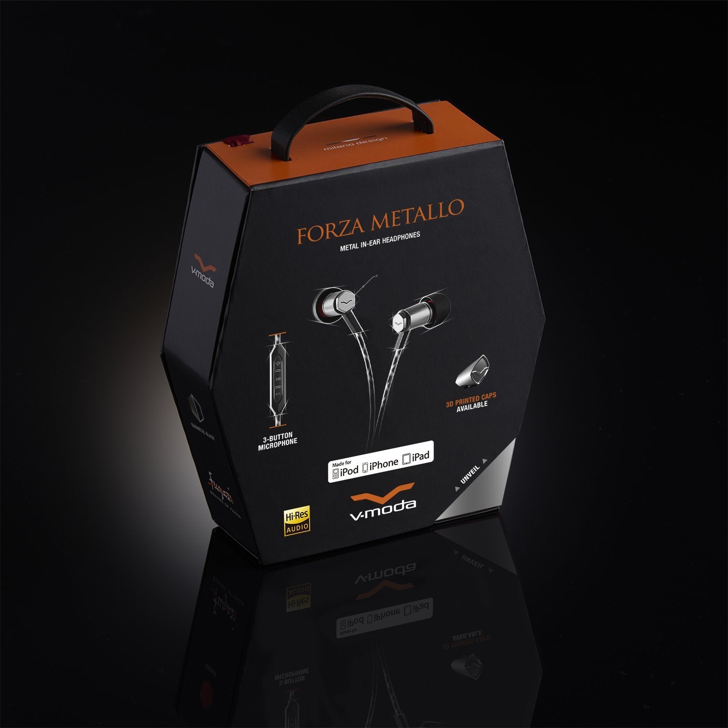 Buy now V-Moda Forza Metallo in-Ear Headphones with 3-Button Remote & Microphone - Apple Devices, Gunmetal Black at indiglob india
