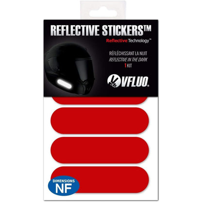 VFLUO - Kit 4 Retro Reflective Stripes Stickers for Mortorcyle Helmet - Stickers Approved to FR Dimension - High Visibility, 3M™ Technology - Discreet and design - Maximum Grip