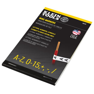 Buy now Klein Tools 56253 Wire Marker Book, Black Letters, Numbers, and Symbols at indiglob india