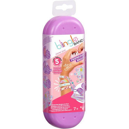 Blingle Bands DIY Gem Friendship Bracelet, 5 Band On The Go Starter Pod - Arts & Craft Activity for Ages 7 and Up