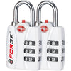 Forge TSA Approved Luggage Locks - Black 2 PK - White 2 Locks