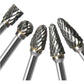 Double Cut Carbide Rotary Burr Set - 10 Pcs 1/8" Shank, 1/4" Head Length Tungsten Steel for Woodworking,Drilling, Metal Carving, Engraving, Polishing