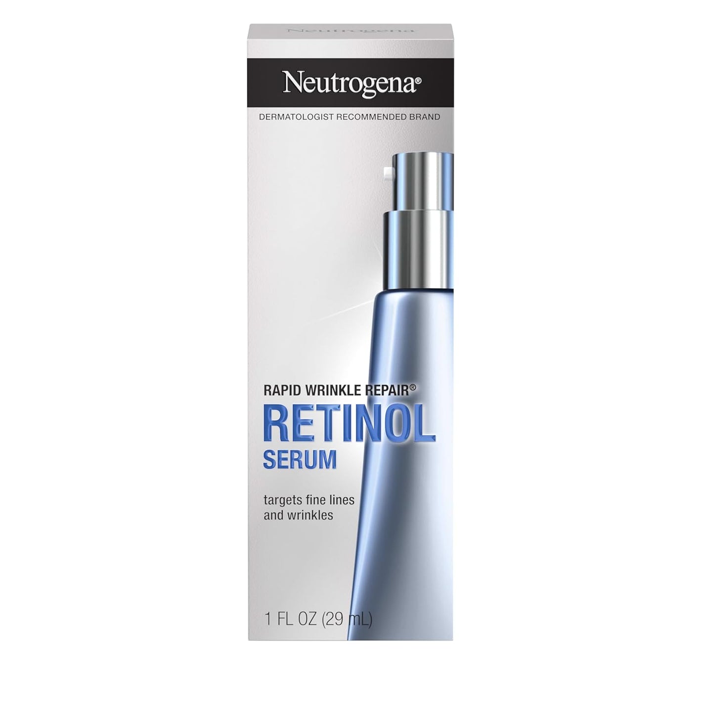 Neutrogena Rapid Wrinkle Repair Retinol Face Serum, Daily Anti-Aging Serum for Face with Retinol & Hyaluronic Acid to Fight Fine Lines, Wrinkles, & Dark Spots, 1 fl. oz