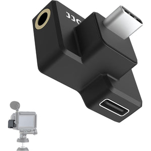 JJC Dual USB-C 3.5mm Mic Adapter for DJI Osmo Action 1 (Only),Not Compatible with DJI Osmo Action 2 3 4,Audio Adapter Vlogging Accessories for OSMO Action 1 Camera (Only)