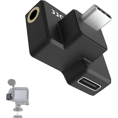 JJC Dual USB-C 3.5mm Mic Adapter for DJI Osmo Action 1 (Only),Not Compatible with DJI Osmo Action 2 3 4,Audio Adapter Vlogging Accessories for OSMO Action 1 Camera (Only)
