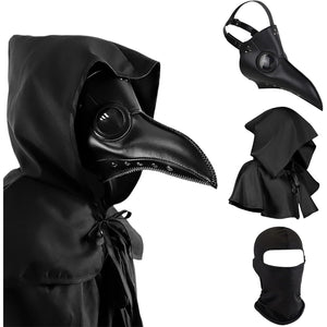 Buy now Halloween Plague Doctor Mask Plague Doctor Costume Obito Mask Steampunk Halloween Mask Horror Scary Halloween Mask Costume Props for Party Prom Halloween Gifts Set（3-pc Set） (Black), 12 inches at indiglob india
