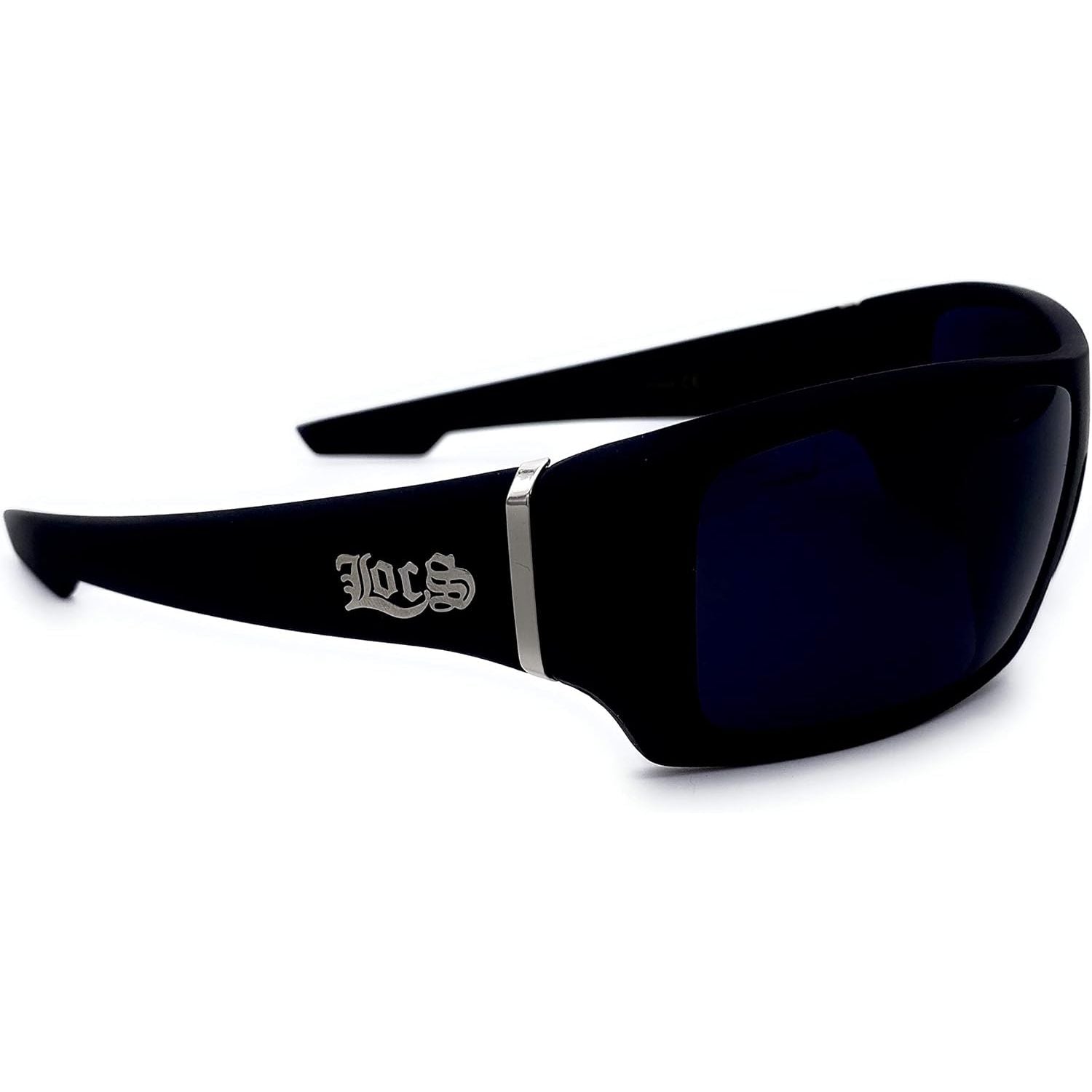 Buy now Locs Men's Rectangular Hardcore Wrap 63mm Sunglasses (Matte Black Rubberized Finished) at indiglob india