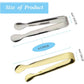 6PCS Ice Tongs Mini Sugar Tongs 4.25Inch Tong for Serving Food Small Serving Tong, Kitchen Tong for Appetizers,Tea Party, Coffee Bar, Desserts by Sunenlyst (Silver and Gold)