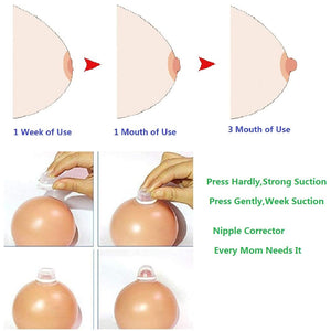 Nipplesuckers Silicone Nipple Corrector for Flat Inverted Nipples for Breastfeeding Mother or Women with Clear Case 1Pair