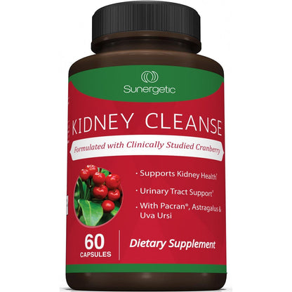Premium Kidney Cleanse Supplement – Powerful Kidney Support Formula with Cranberry Extract Helps Support Healthy Kidneys & Urinary Tract Support– 60 Vegetarian Capsules