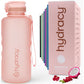 Hydracy Water Bottle with Time Marker -Large BPA Free Water Bottle & No Sweat Sleeve -Leak Proof Gym Bottle with Fruit Infuser Strainer & Times to Drink -Ideal for Fitness Sports & Outdoors