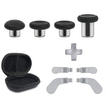Buy now Metal Replacement Thumbsticks for Xbox Elite Controller Series 2 Core, Component Pack Includes 4 Swap Magnetic Joysticks, 4 Paddles, 1 Standard D-Pads, Accessories Parts for Xbox One Elite 2(Black) silver at indiglob india