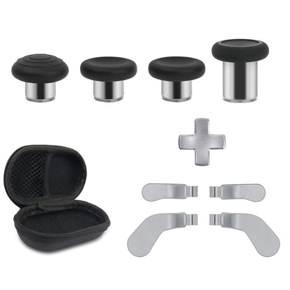 Buy now Metal Replacement Thumbsticks for Xbox Elite Controller Series 2 Core, Component Pack Includes 4 Swap Magnetic Joysticks, 4 Paddles, 1 Standard D-Pads, Accessories Parts for Xbox One Elite 2(Black) silver at indiglob india