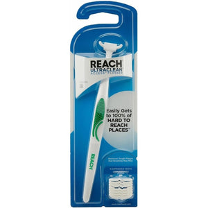 REACH Ultraclean Access Flosser + 8 Refill Dental Flosser Heads, Oral Care and Hygiene (Pack of 2)