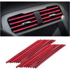 Car Air Conditioner Decoration Strip for Vent Outlet, 20 Pieces Universal Waterproof Bendable Air Vent Outlet Trim Decoration, Suitable for Most Air Vent Outlet, Car Interior Accessories (Blue) - Ice Red