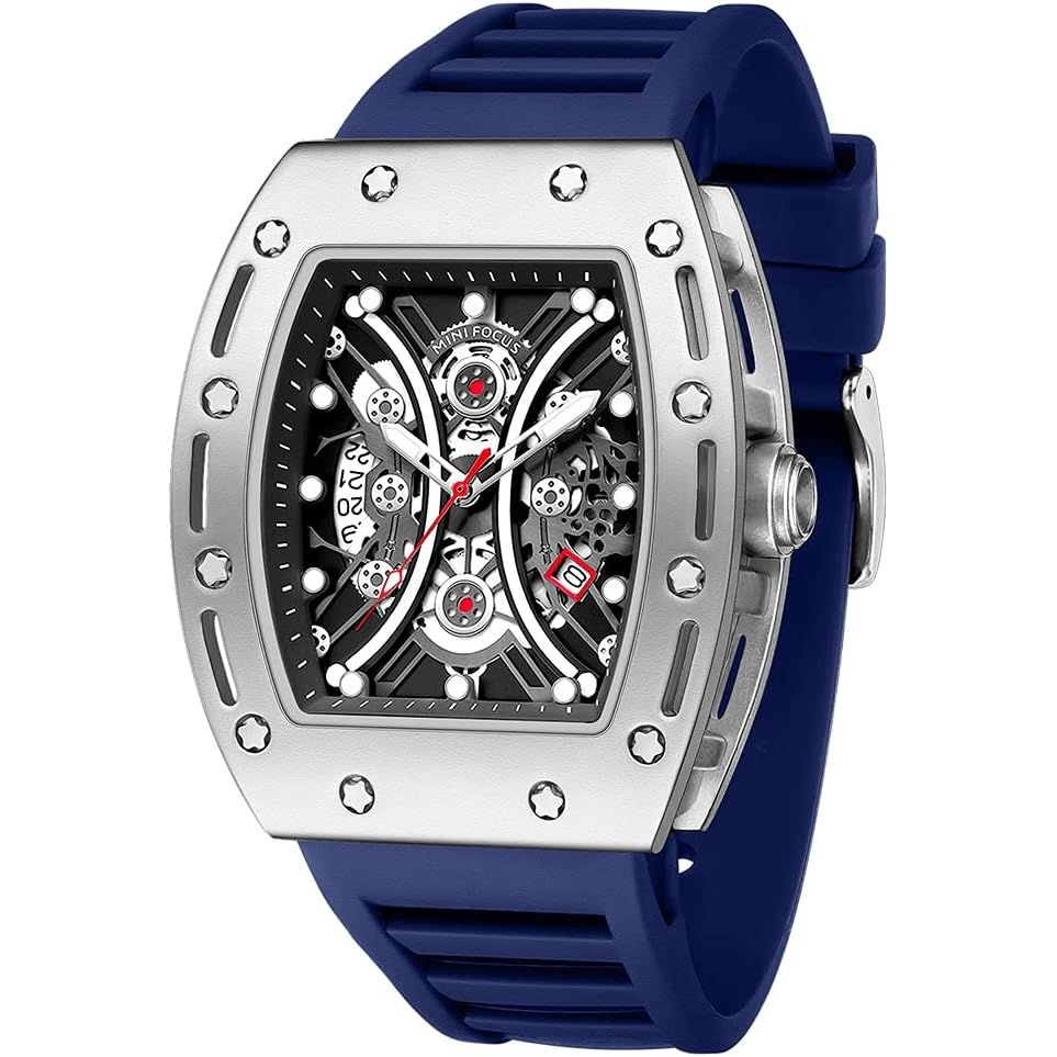 AIMES Watch Wristwatch for Men Fashion Casual Cool Big Dial Watch Luminous Waterproof Sport Analog Quartz Business Mens Watches Silicon Strap Dress Watch