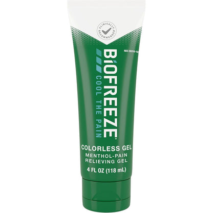 Biofreeze Menthol Pain Relieving Gel Colorless Gel 4 FL OZ Tube for Pain Relief Associated with Sore Muscles, Arthritis