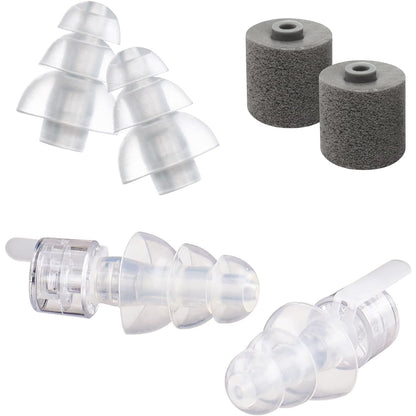 Etymotic ER20XS ETY Earplugs Set - High-Fidelity Hearing Protection - Up to 20 dB Sound Reduction - Reusable - Includes Large Clear Eartips, Foam Eartips, Neck Cord & Case