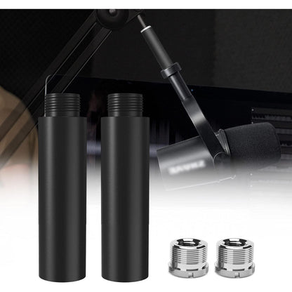 Buy now Mic Stand Extension Tube, 5/8" Female to 5/8" Male Microphone Extension Pipe Microphone Stand Extender with 2 Screw Aadpters for Desk Boom Arm Stands, 2Pcs at indiglob india