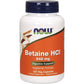 NOW Foods Supplements, Betaine HCl 648 mg, Vegetarian Formula, Digestive Support*, 120 Veg Capsules