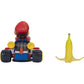 Super Mario Spin Out Mariokart Mario Racer Vehicle with 360 Spins, Wind Up and Go! Includes One 2.5” Mario Action Figure