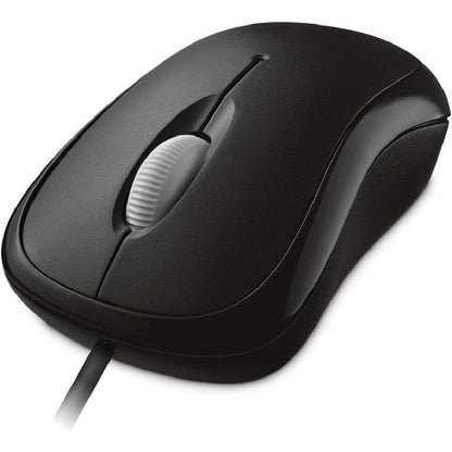 Microsoft Basic Optical Mouse - Black. Comfortable, Right/Left Hand Use, Ergonomic Design, Wired USB Mouse, for PC/Laptop/Desktop