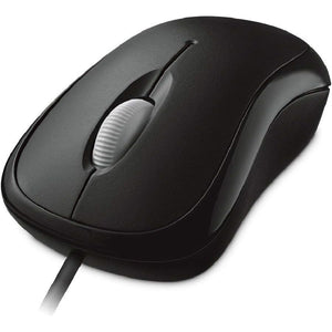 Microsoft Basic Optical Mouse - Black. Comfortable, Right/Left Hand Use, Ergonomic Design, Wired USB Mouse, for PC/Laptop/Desktop