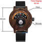 Men's Handmade Wooden Watches Mens Lightweight Analog Quartz Wood Mens Wrist Watch with Compass