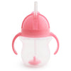 Munchkin Any Angle Sippy Cup for Toddlers, Spill Proof Weighted Straw Cup with Transition Handles for Babies 6 Months and Up, 7 Ounce, Blue - 1 Count