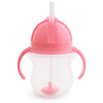 Buy now Munchkin Any Angle Sippy Cup for Toddlers, Spill Proof Weighted Straw Cup with Transition Handles for Babies 6 Months and Up, 7 Ounce, Blue Pink at indiglob india