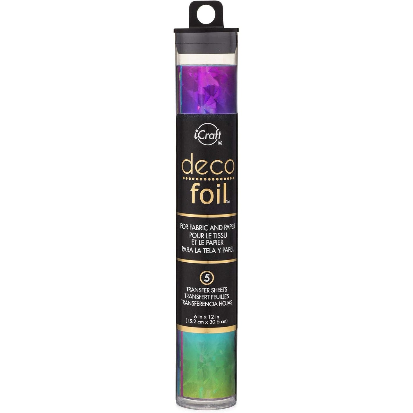 iCraft Deco Foil Specialty Transfer Sheets 6"X12" 5/Pkg-Rainbow Shattered Glass