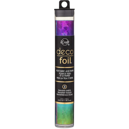 iCraft Deco Foil Specialty Transfer Sheets 6"X12" 5/Pkg-Rainbow Shattered Glass