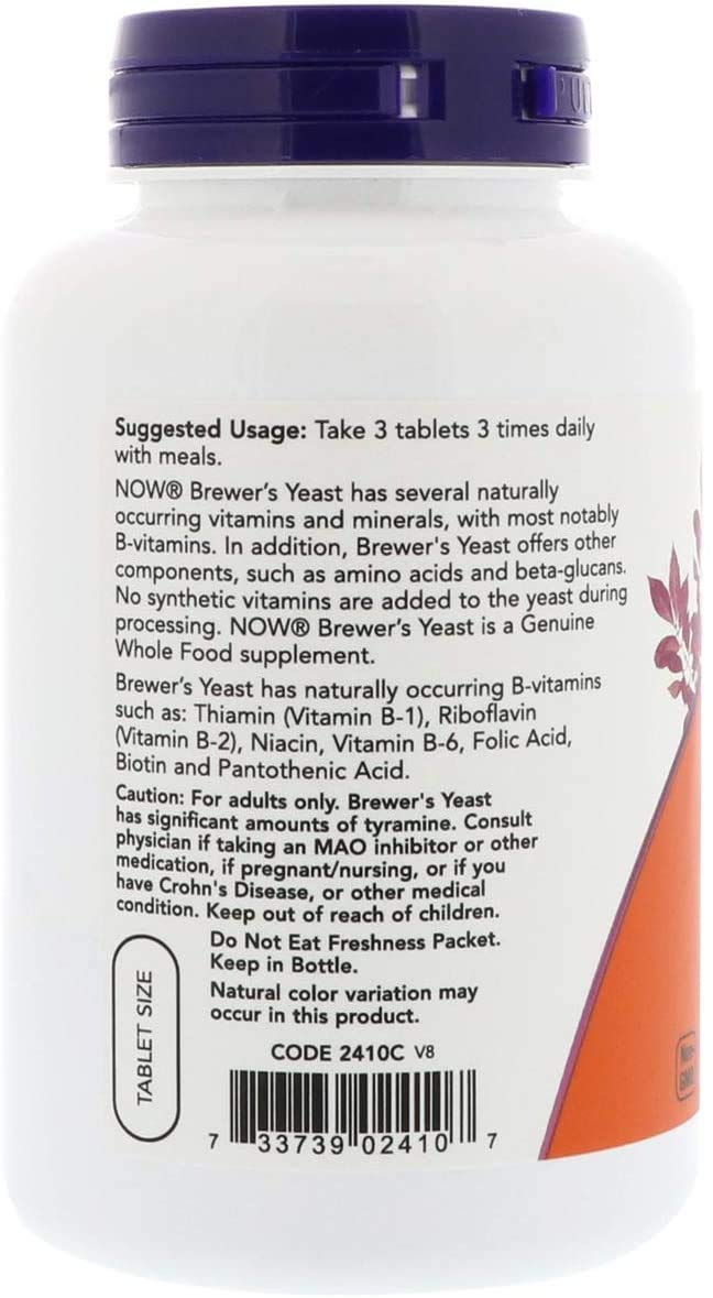 Buy now Now Foods Brewer's Yeast 650 mg 200 Tabs at indiglob india
