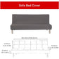 Solid Colour Armless Sofa Bed Cover Polyester Spandex Stretch Futon Slipcover 3 Seater Elastic Full Folding Couch Sofa Shield fits Folding Sofa Bed Without Armrests 80" x 50" in (Black)