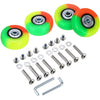 OwnMy 50mm x 18mm Set of 4 Luggage Suitcase Replacement Wheels, Rubber Swivel Caster Wheels Bearings Repair Kits (Black) - Colorful