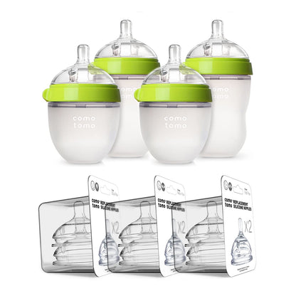 Buy now Comotomo Baby Bottle Bundle, Green, (7 Piece Set) at indiglob india
