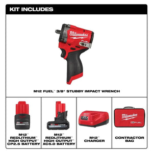 Buy now Milwaukee Electric - M12 FUELTRADE Stubby 3/8 Impact Wrench KIT at indiglob india