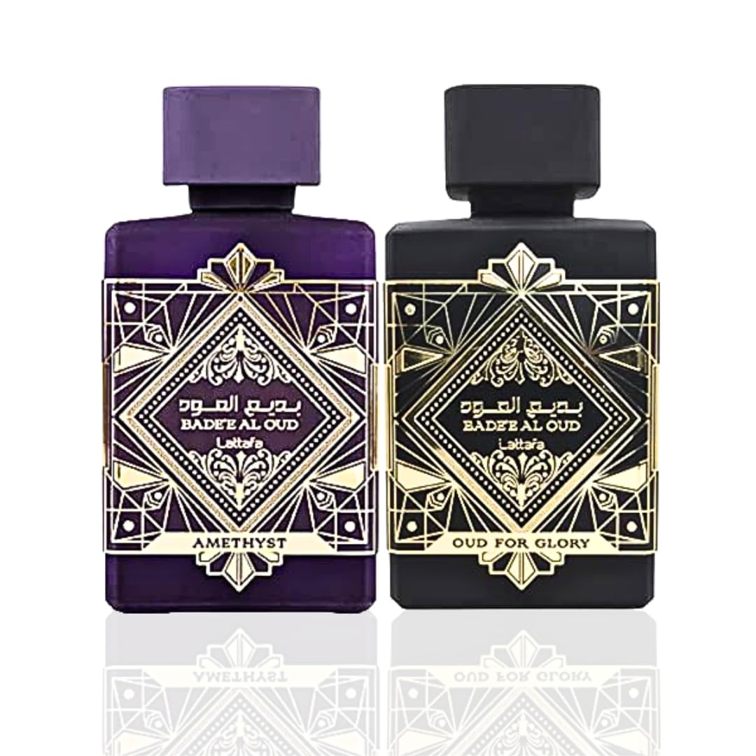 Buy now Lattafa Perfumes Bade'e Al Oud, Oud for Glory for Unisex Eau de Parfum Spray, 3.4 Ounce Amber Wood, Wood, Vanilla 3.4 Fl Oz (Pack of 2) at indiglob india