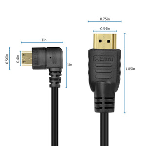 Buy now UCEC Mini HDMI to HDMI Cable Right-Angled Coiled HDMI to Mini HDMI Adapter Male High Speed for Laptop Tablet Camera Camcorder Graphics Card Raspberry Pi Zero W, Support 3D 1080p Ethernet Audio Return at indiglob india