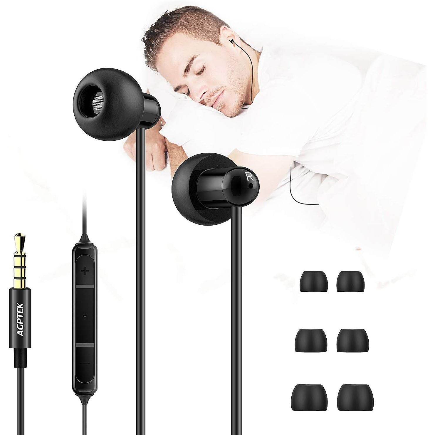 AGPTEK Sleep Earbuds, in-Ear Earphones for Sleeping with 3 Sizes Ultra-Light Soft Silicone, Noise Isolating Headphone Perfect for Sleeping, Insomnia, Side Sleeper, Air Travel, Meditation & Relaxation - My Store