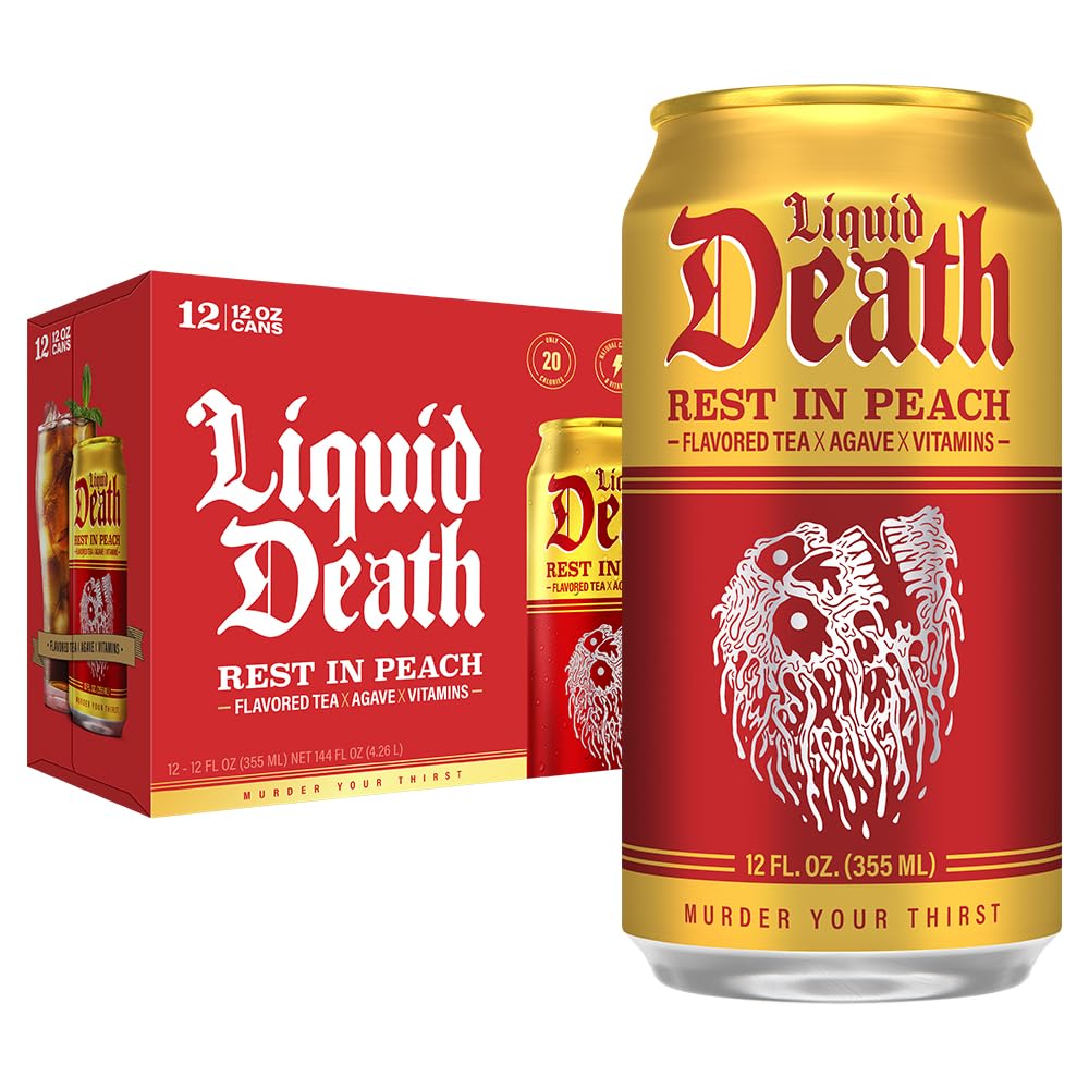 Buy now Liquid Death Iced Tea - Blueberry Buzzsaw (Blueberry-Flavored Black Tea), Less Sugar*, Boost of Caffeine, B Vitamins, No Artificial Sweeteners, 12 Fl Oz (Pack of 12) at indiglob india
