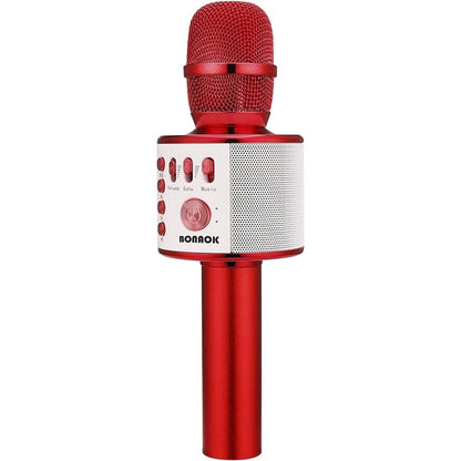 BONAOK Wireless Bluetooth Karaoke Microphone,3-in-1 Portable Handheld Karaoke Mic Speaker Machine Home Party Birthday for All Smartphones PC(Q37 Rose Gold)